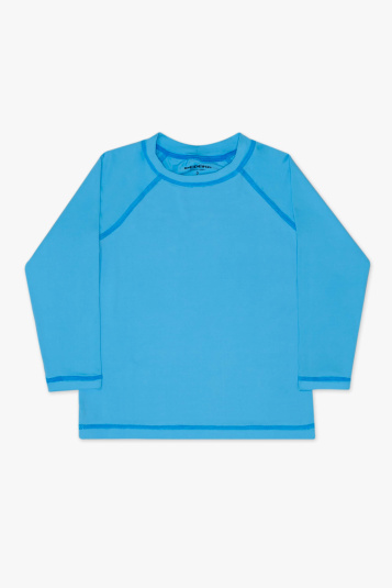 Camiseta com proteo solar azul celeste beb e infantil